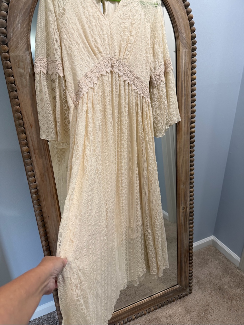 Lace Maxi Dress in Cream - Picture 7 of 17